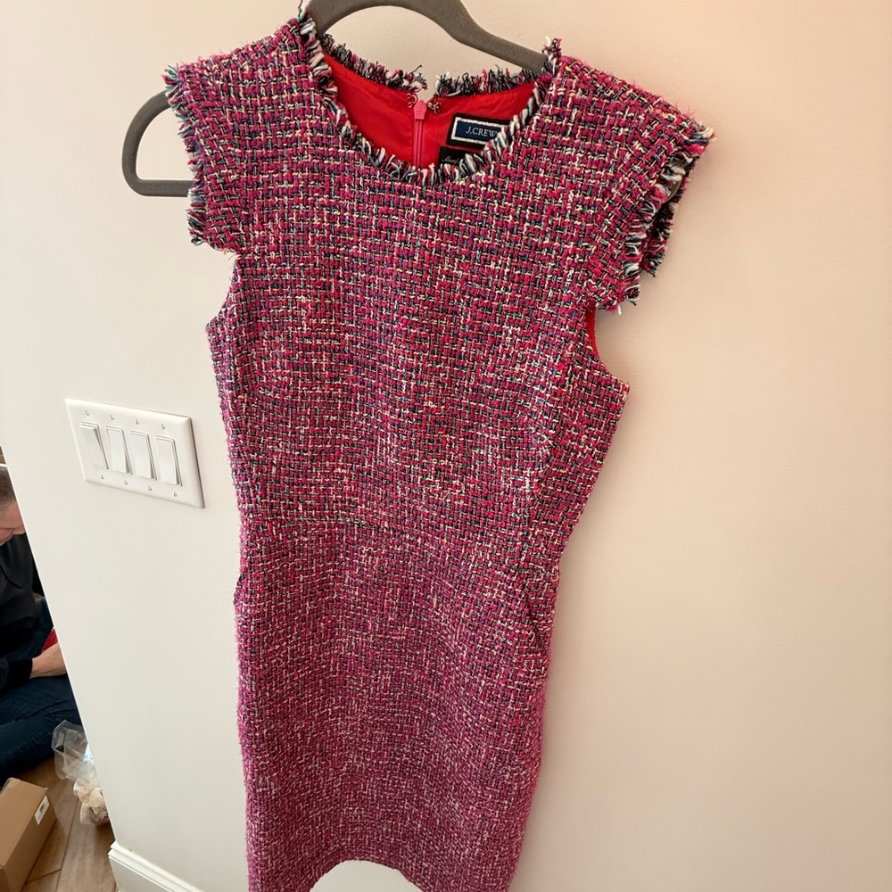 NWT J. Crew Pink Tweed Mini Dress